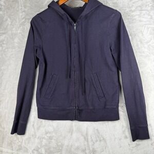 Brandy Melville Navy Blue Zip Up Hoodie Long Sleeve Casual Women's Small